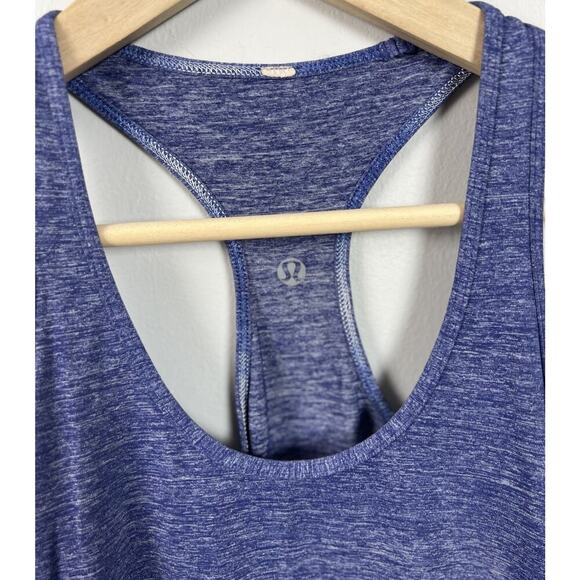 Lululemon Cool Racerback Luxtreme Tank Women's Heathered Royalty Blue Size 6 Wms - Picture 3 of 7